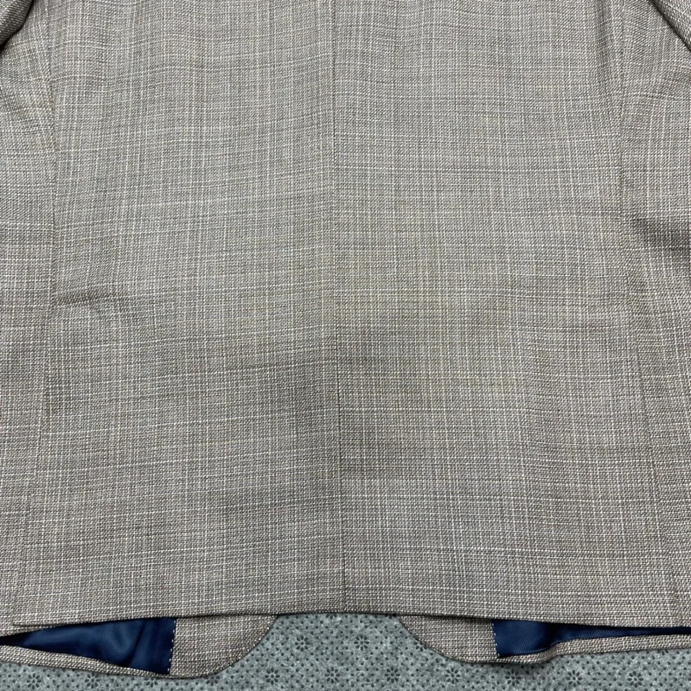 Jack Victor Elite Men 46R Blazer Tan Textured Wool Lightweight Summer Sport Coat